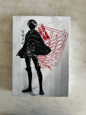 ONLY ONE AVAILABLE- HAND MADE -ANIME ATTACK ON TITAN - LEVI ACKERMAN ART ON CANVA - FREE DELIVERY