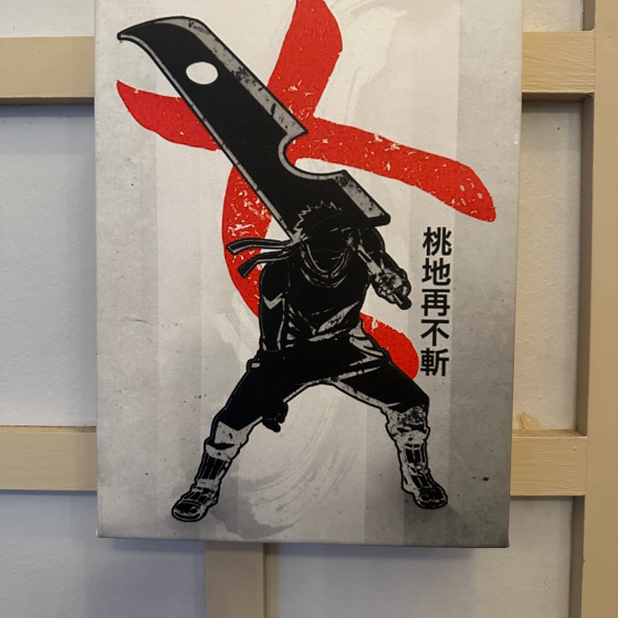 ONLY ONE AVAILABLE-  HAND MADE -ANIME NARUTO - MOMOCHI ZABUZA ART ON CANVA - FREE DELIVERY