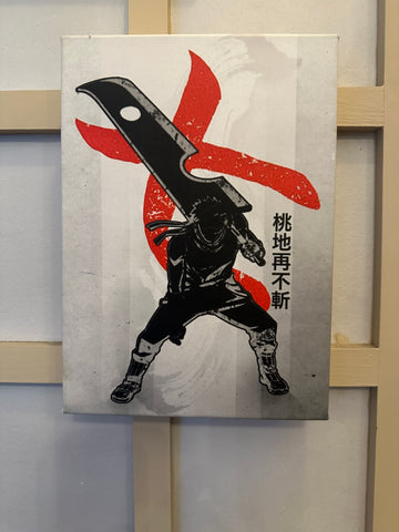 ONLY ONE AVAILABLE-  HAND MADE -ANIME NARUTO - MOMOCHI ZABUZA ART ON CANVA - FREE DELIVERY
