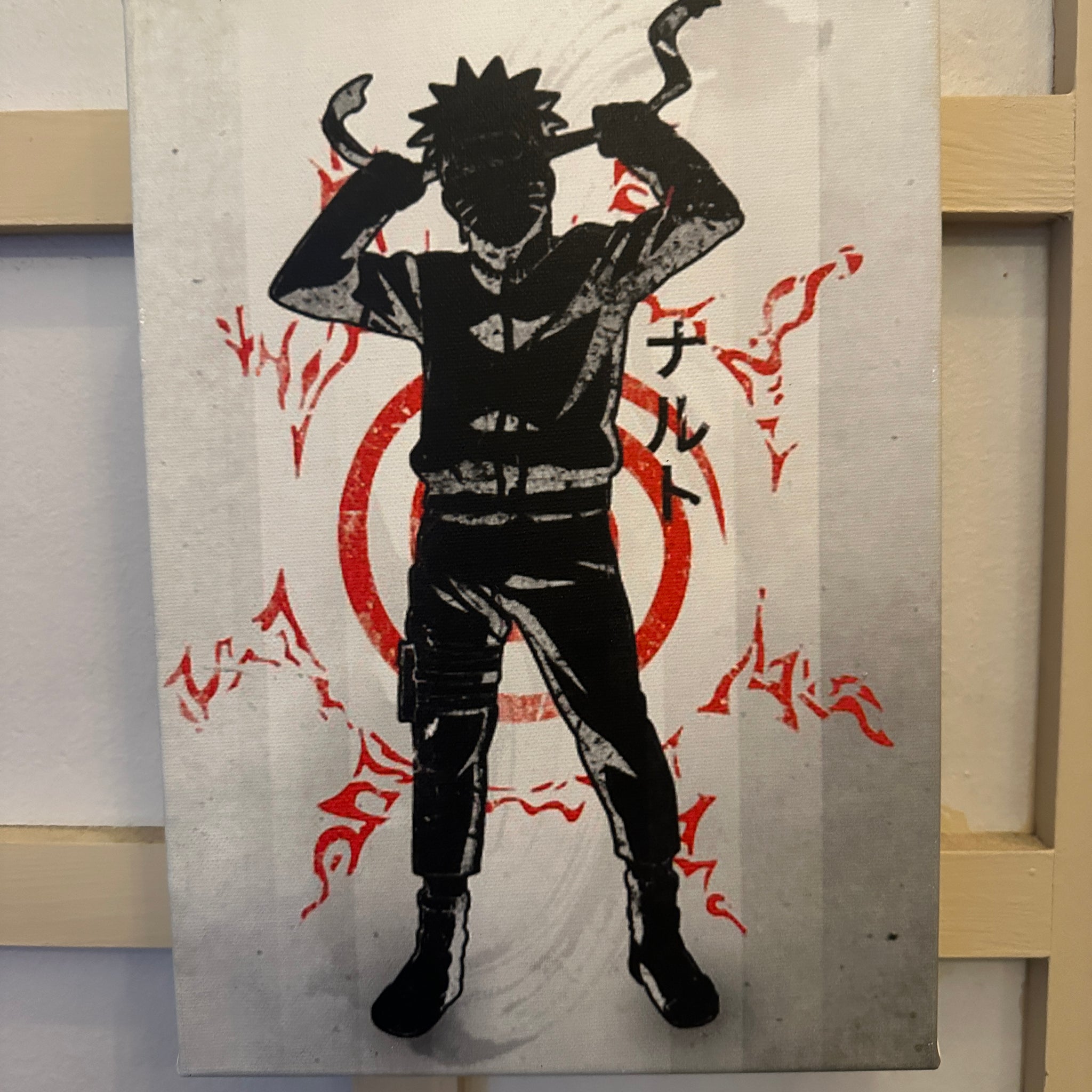ONLY ONE AVAILABLE-  HAND MADE -ANIME NARUTO - NARUTO ART ON CANVA - FREE DELIVERY
