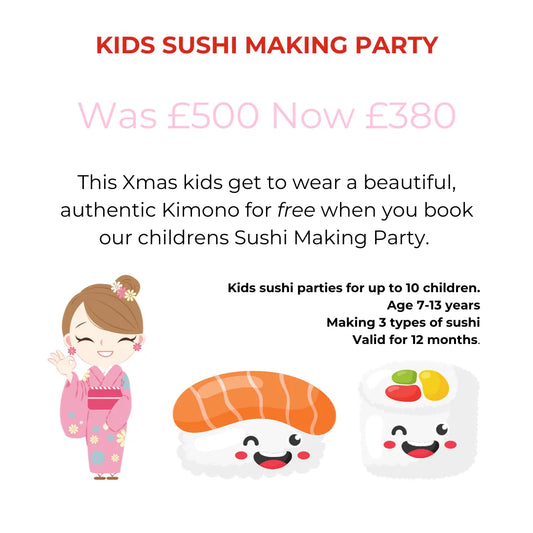 Festive Deal! Children Sushi Making Party (for up to 10 kids). Kimono hire is free!