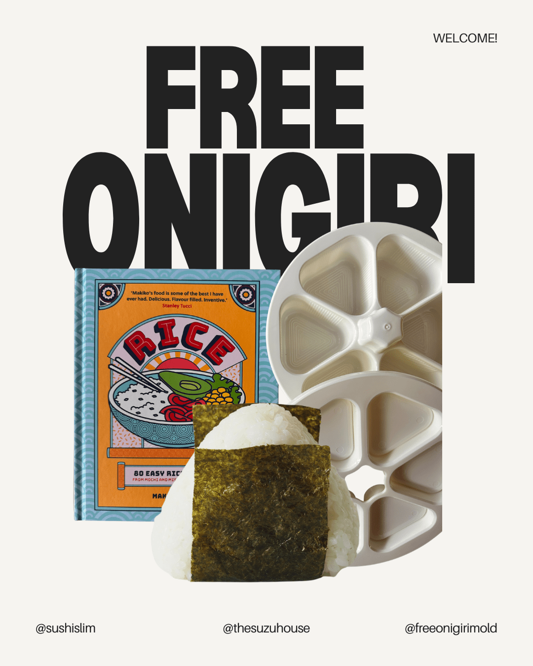 RICE Cookbook + FREE Onigiri Mold - Limited Stock Available - Suzu House