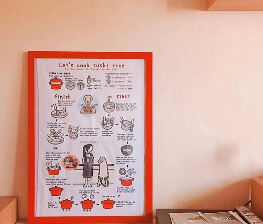 Tea towel "How to make sushi rice"